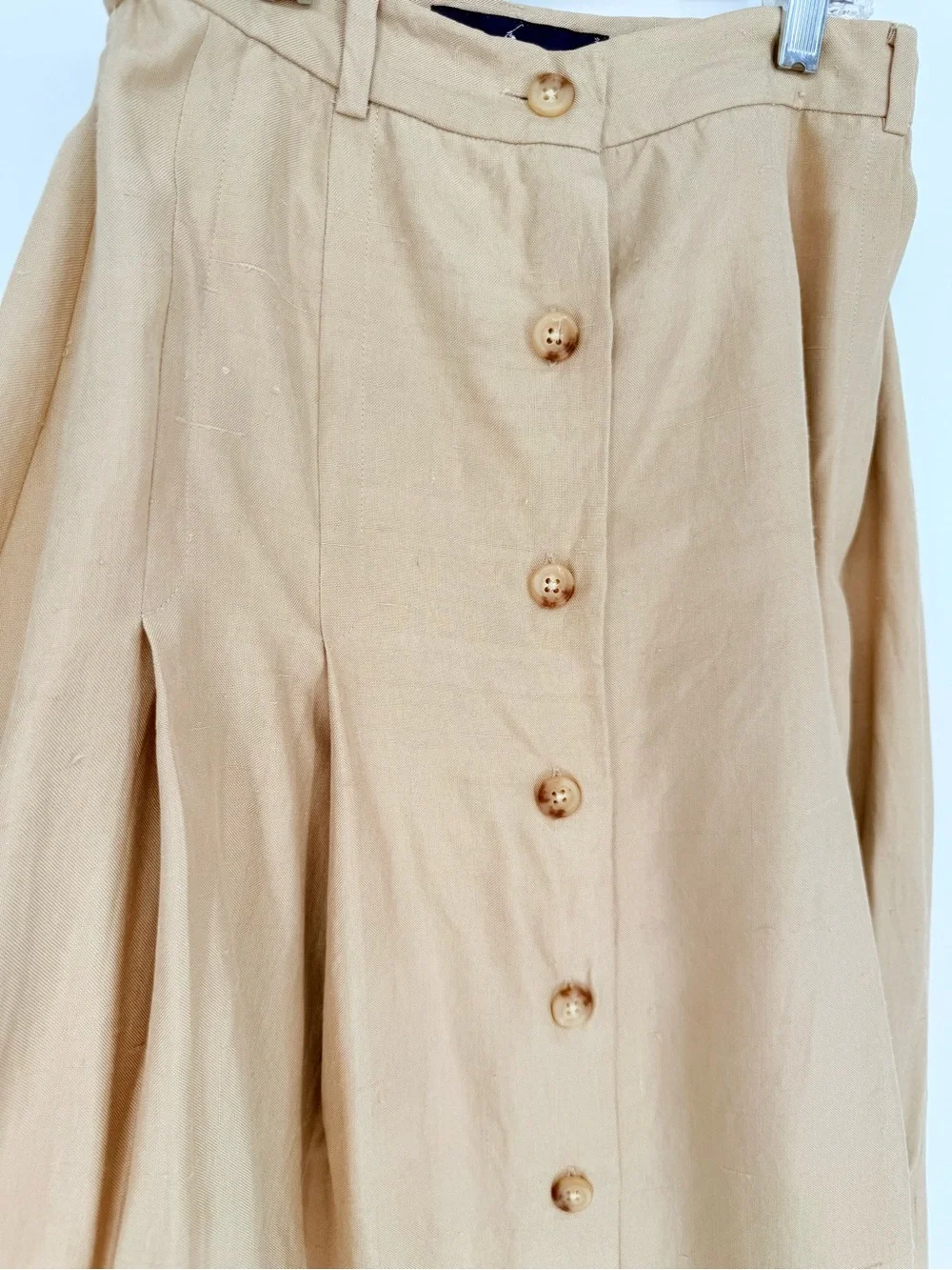 Ralph Lauren Blue Label VTG Y2K 100% Silk Maxi Skirt 4 Beige Old Money Classic - Picture 5 of 12